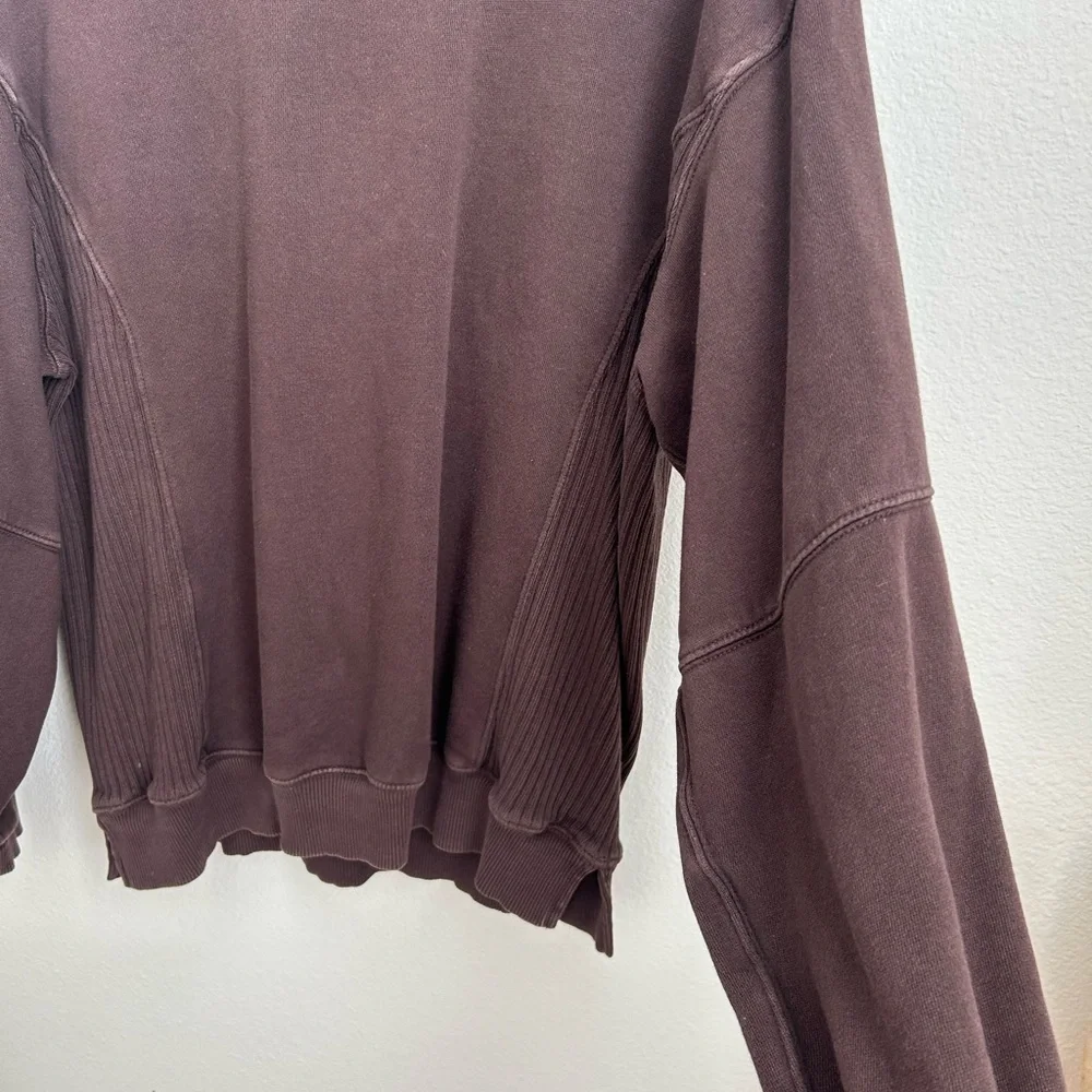 Aerie Brown Crewneck Oversized Pullover Sweatshirt - XS - Picture 2 of 5